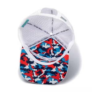 White Trucker Snapback Hat Floral Print Underbrim Snapback Cap Mesh Back 5 Panel Summer Street Style Caps - Product Image 3