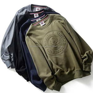Sweat-shirt en polaire gaufré pour homme en polyester/coton, manches régulières, col rond ample, hiver, uni, logo personnalisé, écologique - Product Image 6