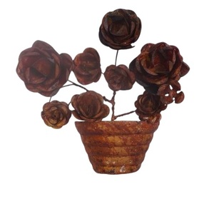 Pot de fleurs mural décoratif pour table, design moderne en métal, fait main, écologique, pour salon - Product Image 6
