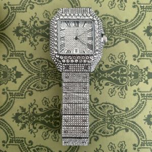 Relojes de pulsera cuadrados para mujer, estilo hip hop, con diamantes incrustados, automáticos, mecánicos, con diamantes VVS Moissanite, que pasan la prueba del diamante. - Product Image 3