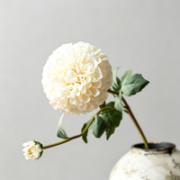 Bunga Buatan Berkualitas Tinggi, Dahlia Pastoral 2 Kepala, Krisan Bola Bertangkai Panjang, Perlengkapan Fotografi