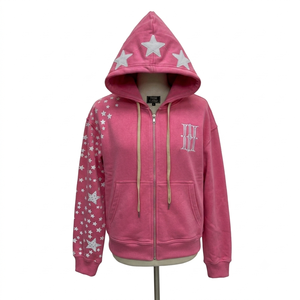 Sudadera con Capucha y Cremallera a Bajo Precio, Gris, con Forro Polar, Estampado en la Manga, Logotipo Frontal, Informal, para Hombre, Ropa de Otoño, Nuevo Diseño, 100% Algodón - Product Image 2