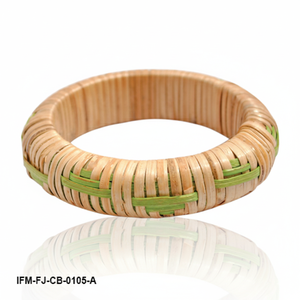 Bracelet en rotin artisanal, vert éco-responsable, tressage élégant, collection héritage entrelacé - Product Image 3