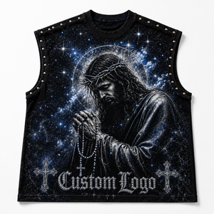 Plus Size Premium 100% Cotton Sleeveless Graphic <b>T</b> <b>Shirt</b> Streetwear <b>Muscle</b> Tee with Rhinestone DTG Printed Crew Neck Casual - Product Image 1