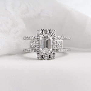 Igi/gia แหวนแต่งงาน14K ประดับเพชรสีขาวทองคำขาวใส่ได้ทั้งชายและหญิงสำหรับงานเลี้ยงครบรอบ - Product Image 2