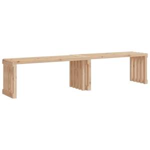 Banc de jardin extensible en pin massif, banc de patio en bois naturel - Product Image 2