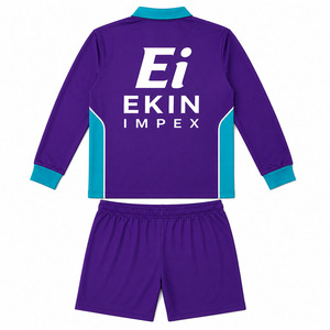 Custom Logo <b>Men's</b> Purple Teal 100% Cotton Quick Dry Sports Tracksuit <b>Jacket</b> Shorts Set | Quarter-Zip Long Sleeve Athletic <b>Summer</b> - Product Image 2