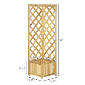 Classic Style Wooden Raised Garden Bed Trellis for Vine Climbing <b>Planter</b> for Growing <b>Vegetables</b> Herbs Flowers Natural Design - Product Image 3