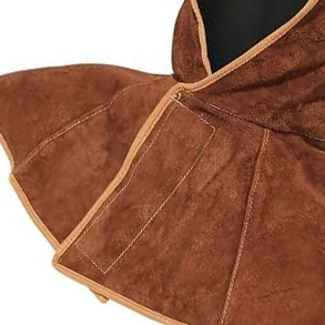 Capuche de protection pour la tête et le cou en daim marron, résistante à la chaleur et ignifuge, pour le soudage - Product Image 4