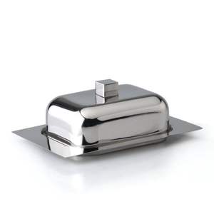 Elegante Mantequillera de Acero Inoxidable con Tapa para Almacenamiento en la Encimera de la Cocina y Presentación Moderna en la Mesa de Comedor - Product Image 5