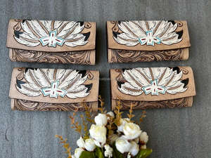 Cartera Larga de Cuero Vacuno Repujado para Mujer, 2026, a la Moda, de Alta Calidad, Bolso de Mano, Monedero de Cuero Genuino con Múltiples Ranuras para Tarjetas - Product Image 2