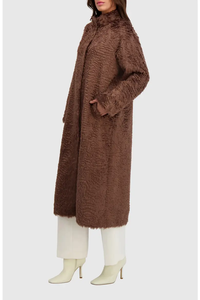 Manteau long d'hiver en laine pour homme, col rabattable écologique, garniture en fausse fourrure amovible, fournisseur en gros OEM, longueur genou - Product Image 3