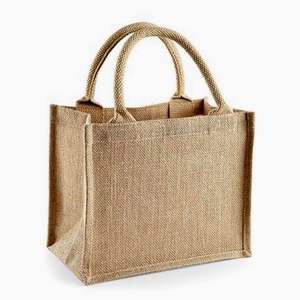 Wholesale Jute Tote Bag Printed Geometric <b>Burlap</b> Shopper Reusable Grocery Holder Button Closure Eco Friendly Women Shoulder Sack - Product Image 5
