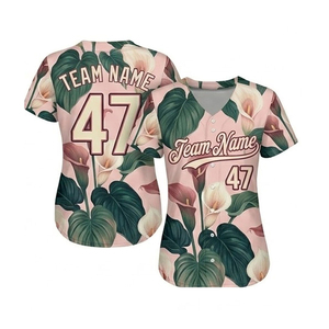 Maillot de softball unisexe personnalisé à manches courtes, uniforme de baseball, 100% polyester, noir et rouge contrastés, nom de l'équipe, numéro du joueur - Product Image 3
