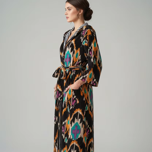 Kimono de terciopelo unisex, bata de casa estilo boho, forro de algodón indio, clásico, elegante, sexy, regalo para adultos, invierno - Product Image 3