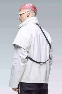 White <b>Techwear</b> <b>Jacket</b> Men's Tactical Streetwear Windbreaker Cyberpunk Cargo Hooded Outdoor Functional High Street Shell Coat - Product Image 5