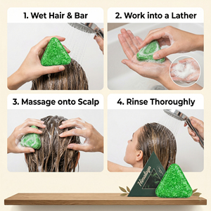 Shampoo au savon vert, shampooing solide naturel à l'herbe d'Usman pour femmes et hommes, ensemble de shampooings et après-shampoings solides - Product Image 2