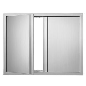 Porta Doppia per Cucina Esterna 31W X 24H Pollici in Acciaio Inox, Porta di Accesso BBQ a Incasso Verticale a Muro - Product Image 2