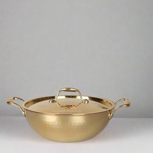 Handmade Brass Kitchen Casserole with Lid Premium Hammered Buffet Serving Dish Food Container <b>for</b> Home Hotel Wholesale Export - Product Image 2
