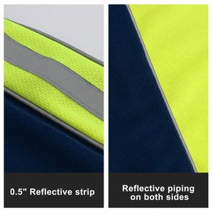 Polo de travail personnalisé, uniforme de chantier, polo réfléchissant de sécurité à manches courtes, vente en gros, haute visibilité, logo OEM - Product Image 6