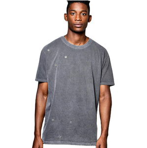 T-shirt Homme Oversize Effet Délavé Coton Premium Vintage Streetwear Décontracté Col Rond Doux Respirant Vêtement Quotidien OEM - Product Image 5