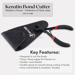 NEW Keratin Bond Cutter Hair Extension Tools Keratin Extension Bond Cutting Scissors With <b>Rubber</b> Grip Packed in poach - Product Image 3