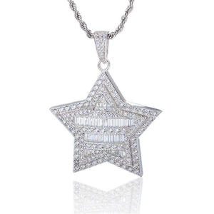 Collar de Estrella Hecho a Mano con Diamante Moissanite Premium, Joyería Hip Hop - Product Image 1