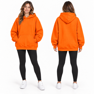 Women's Oversized Mint Green Hooded Sweatshirt Long Sleeve Solid Color Fleece Pocket Design Autumn Casual Wear - Product Image 4