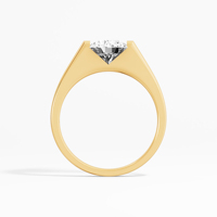 Anillo de compromiso clásico para mujer con moissanita de 1.01 quilates en engaste de barra, listo para usar, chapado en rodio, plata de ley 925, tercera parte.