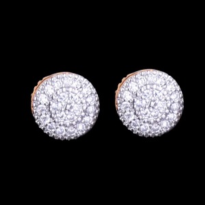 Boucles d'oreilles clous en diamant rondes de 8 mm, serties de diamants, 6700 - Product Image 1