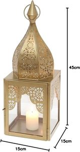 Lanterne décorative en métal pour la décoration intérieure, créant une ambiance chaleureuse pour des environnements paisibles et un confort nocturne - Product Image 2