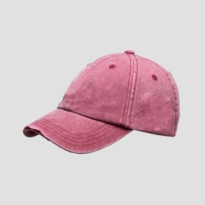 <b>Vintage</b> Distressed Pink Baseball <b>Cap</b> 6-Panel Adjustable Unisex Cotton Casual Wear Ripped Style Spring Summer Hat - Product Image 4