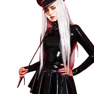 Women High Waist PU Mini <b>Pleated</b> <b>Skirt</b> Shiny Solid Color Gothic Style All Seasons Wear - Product Image 1