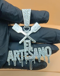 Pendentif personnalisé avec lettres, serti de moissanite VVS, en argent sterling 925, style hip hop pour homme - Product Image 1