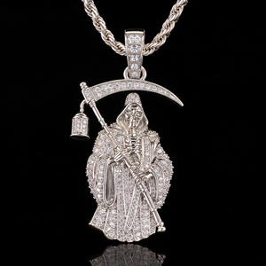 สร้อยคอจี้รูปดาบ Briva Jewels BP-95 ประดับเพชร CZ มอยส์ซาไนต์ ชุบทองคำขาว/ทอง สำหรับผู้ชาย สไตล์ฮิปฮอป ของขวัญแนวสตรีท พร้อมตัวอย่างสินค้า - Product Image 2