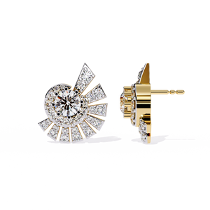 Boucles d'oreilles clous halo en diamant de laboratoire, taille brillant rond, certifiées IGI, bijoux de luxe pour femme pour mariage et fiançailles - Product Image 2