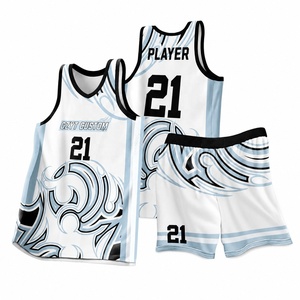 Ensemble de maillots de basket-ball personnalisés par sublimation, 100% polyester, sans manches, uniforme à séchage rapide, vêtements d'équipe pour adultes - Product Image 1