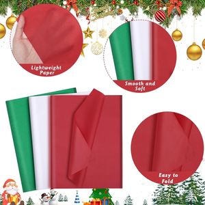 Carta Velina Natalizia 20 x 14 Pollici, Confezione da 160 Fogli in Rosso, Verde e Bianco - Forniture per le Festività - Product Image 3