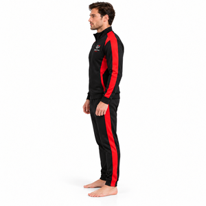 Survêtement moderne pour homme avec fermeture éclair, panneaux latéraux contrastés, couleurs coordonnées et style streetwear urbain distinctif - Product Image 4