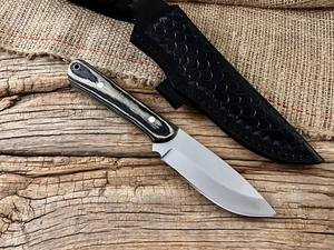 Couteau à Découper Personnalisé à Lame Fixe Forgée EDC, Manche en Bois Pakka, Étui en Cuir, OEM, Manche Plein, Couteau Utilitaire de Bushcraft et de Camping - Product Image 3