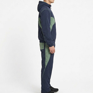 Prix de gros – Ensemble de survêtement coupe classique 100 % coton avec veste zippée et pantalon de jogging – Style streetwear, coupe-vent uni pour l'entraînement et le jogging - Product Image 5