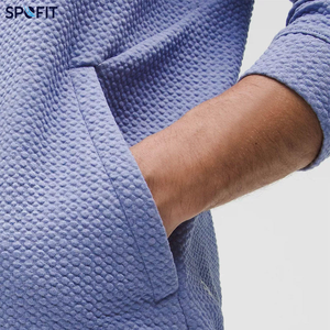 Sudaderas con Capucha para Hombre al por Mayor ODM/OEM, Talla Grande, con Logotipo Personalizado, Sudaderas Gruesas de Algodón de Doble Punto Texturizado - Product Image 5