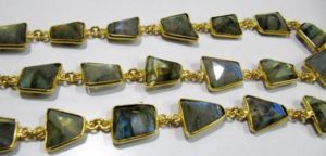 Cadena con Conectores de Bisel para Brioletes de Forma Libre de Latón, 12-13mm, Plateado, Dorado, Negro, para Fabricación de Collares, Se Vende por PIE - Product Image 4