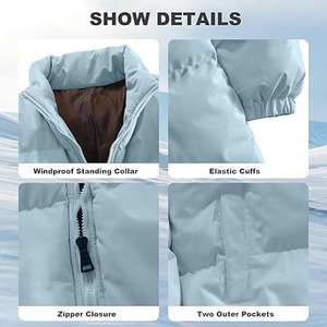 Veste d'hiver réversible imperméable à capuche grande taille, nouveau design, style tendance, unisexe, veste matelassée personnalisée, veste à bulles - Product Image 5
