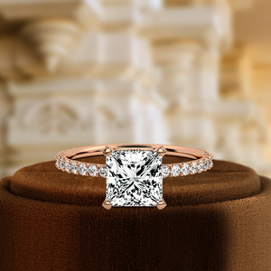 แหวนเพชรทรงปรินเซส 1.5 กะรัต ได้รับการรับรองจาก IGI เพชรเพาะเลี้ยงแบบ Solitaire ฝังเพชรครึ่งวง แหวนหมั้นทองคำขาว 14k ของขวัญสำหรับงานแต่งงานและวันครบรอบ - Product Image 2