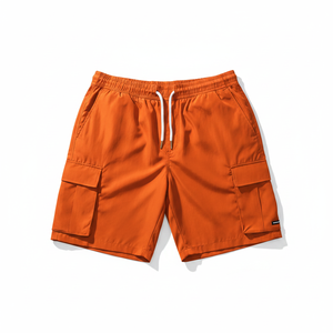 Men's Solid Color Cargo Shorts Mid Waist Drawstring Closure Bermuda Style Casual Pants Pockets 100% Cotton Quick Dry Canvas - Product Image 6