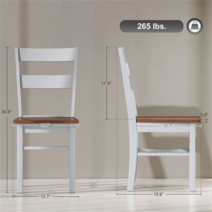 Set di 2 Sedie da Pranzo in Legno Grigio Chiaro per Uso in Cucina - Product Image 6