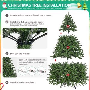 Albero di Natale Artificiale Premium in Abete con Cerniere, 1,37 m, 663 Punte e Supporto in Metallo, Decorazione Natalizia per Interni - Product Image 5