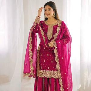 Ensemble Kurti Palazzo de créateur pour femmes, idéal pour les occasions spéciales, avec dupatta - Product Image 1
