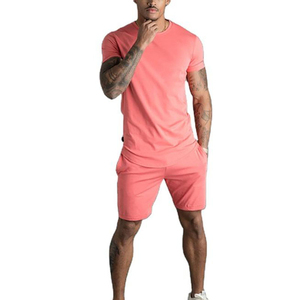 Conjunto de verano elegante para hombre, camisa de manga corta y pantalones cortos, conjunto de 2 piezas, trajes negros para hombre - Product Image 2